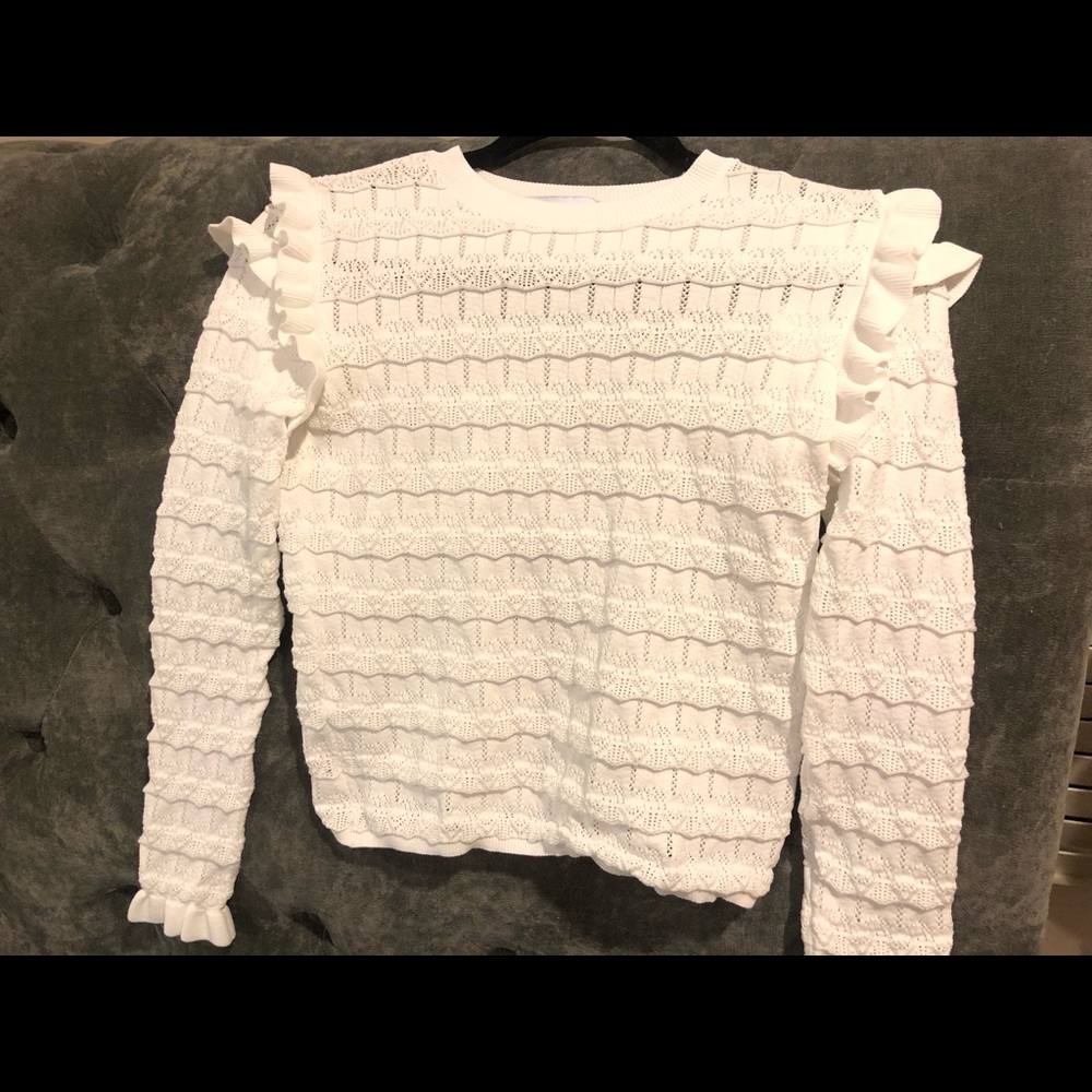Zara white ruffle sweater